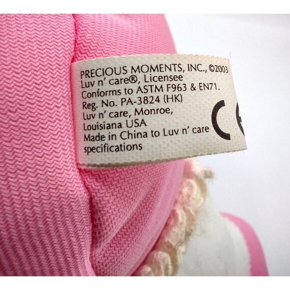 Precious Moments Bunny Plush Yes I Can 2003 Vintage Enesco Learn Button Zip Tie - Picture 3 of 14